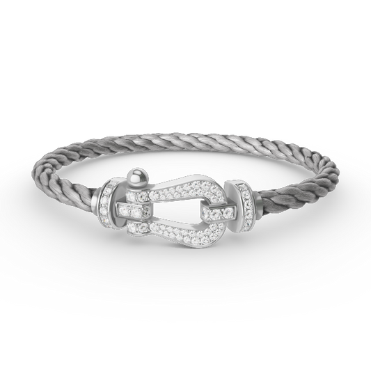 [Vellora-Opalyn]FORCE LARGE HORSESHOE FULL DIAMOND BRACELET SILVER
