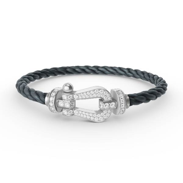 [Vellora-Opalyn]FORCE LARGE HORSESHOE FULL DIAMOND BRACELET SILVER
