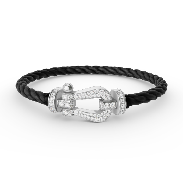 [Vellora-Opalyn]FORCE LARGE HORSESHOE FULL DIAMOND BRACELET SILVER