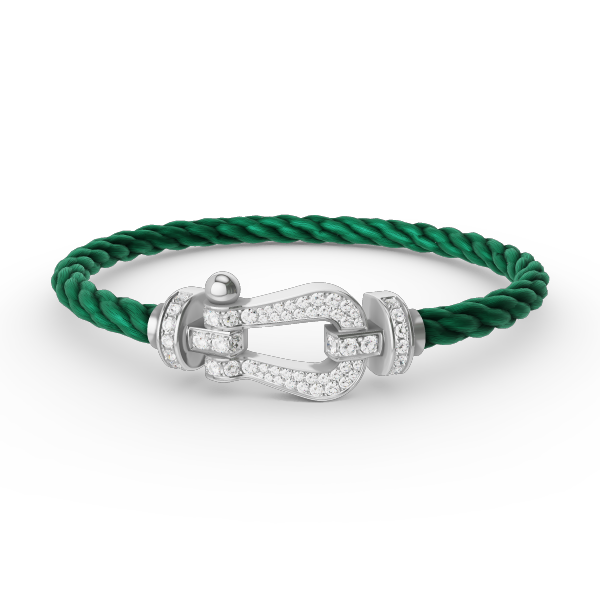 [Vellora-Opalyn]FORCE LARGE HORSESHOE FULL DIAMOND BRACELET SILVER