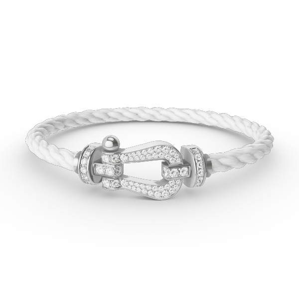 [Vellora-Opalyn]FORCE LARGE HORSESHOE FULL DIAMOND BRACELET SILVER