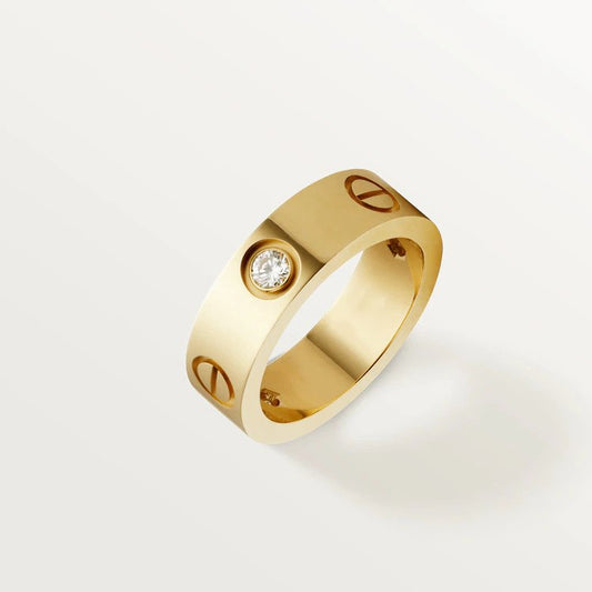 [Vellora-Opalyn]LOVE RING 5.5MM 3 DIAMONDS PINK GOLD