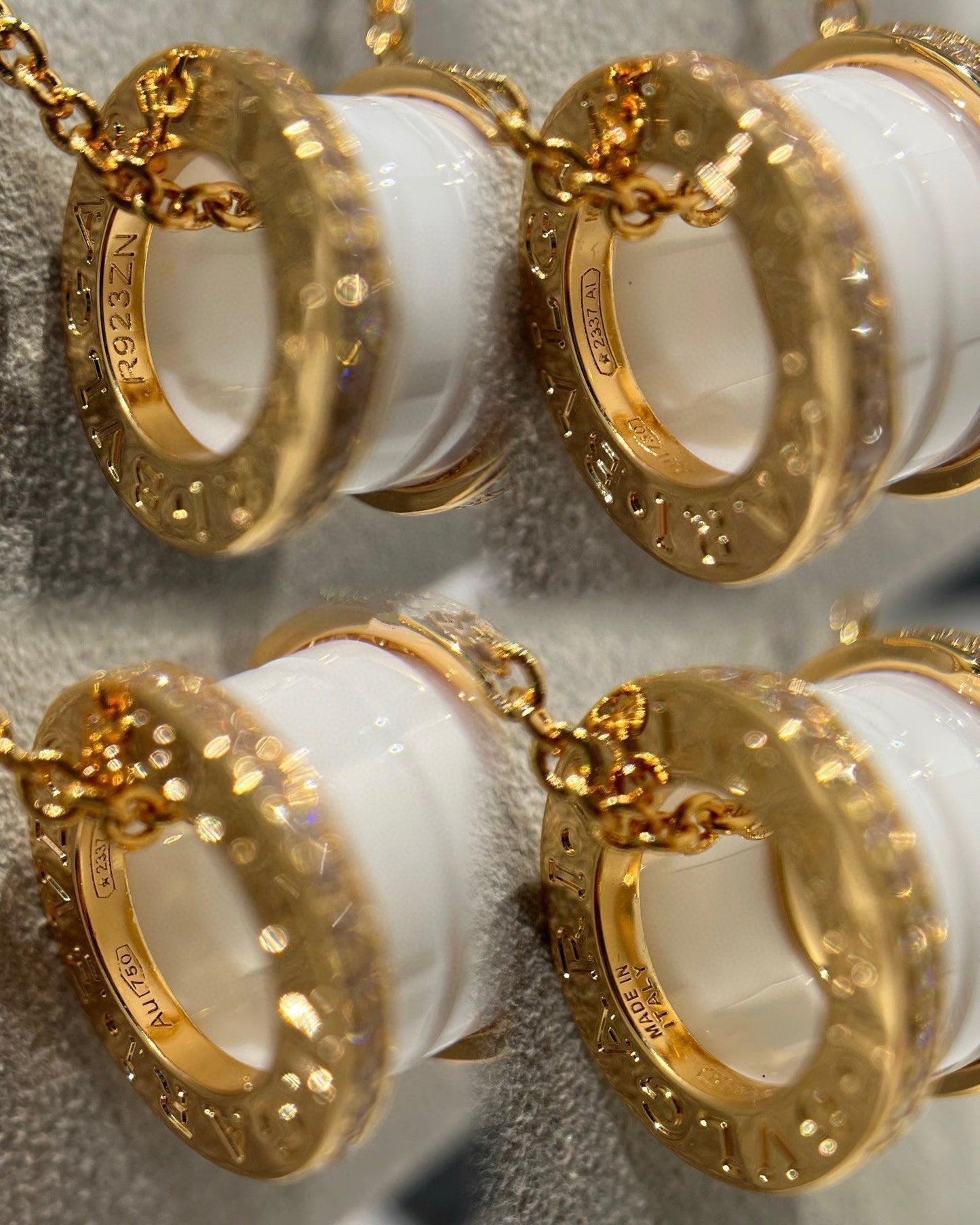 [Vellora-Opalyn]ZERO 1 WHITE CERAMIC DIAMOND PINK GOLD NECKLACE
